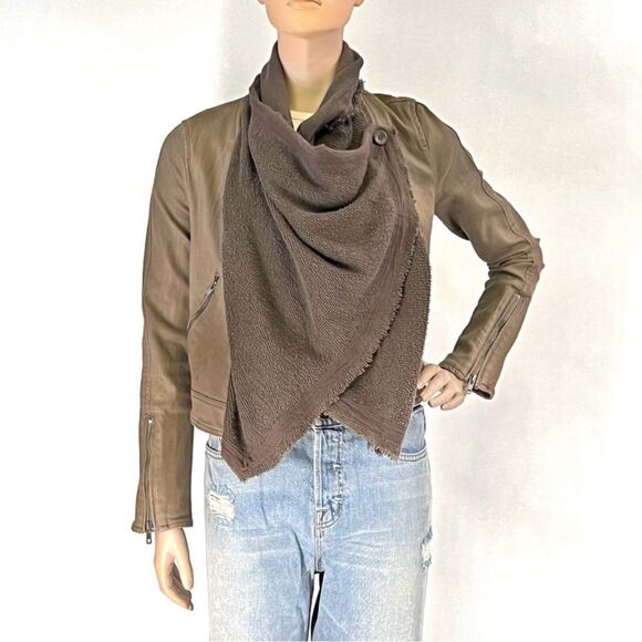 Free People Brown Utility Jacket with Dark Brown Scarf - Picture 6 of 16